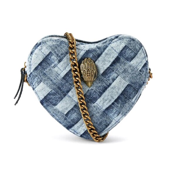 Kurt Geiger London Kensington Denim Heart Crossbody Bag - Picture 1 of 9
